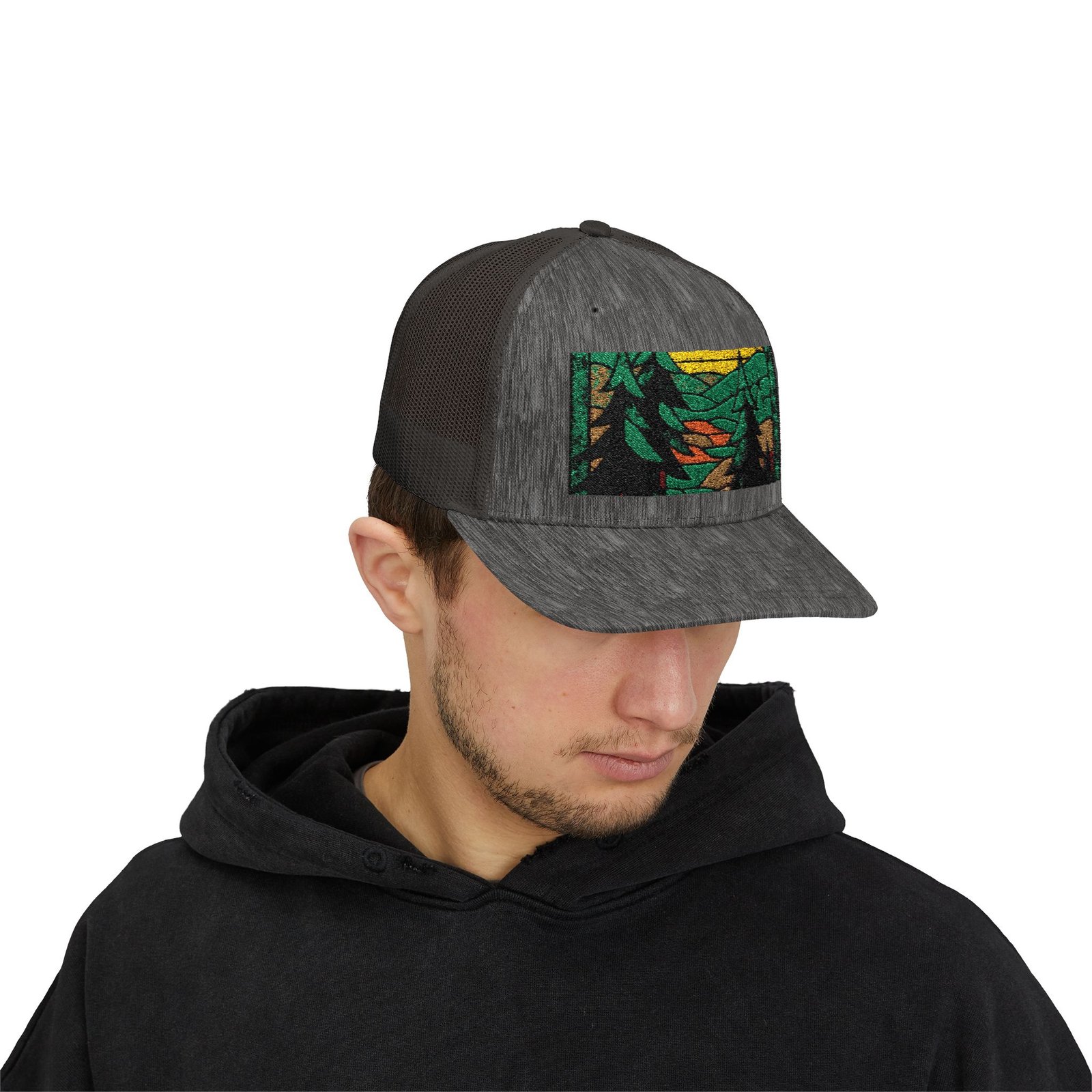 Mountain Forest Patch Trucker Hat - Image 11