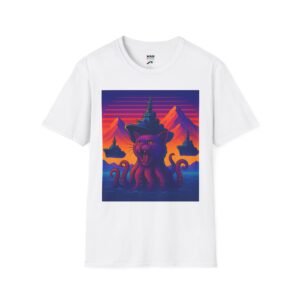 Vaporwave Kraken Cat T-Shirt – Strange Sea Monster