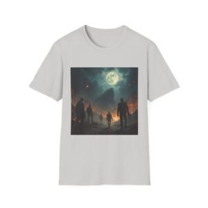 Moonlit Adventure Unisex Softstyle T-Shirt | Graphic Tee for Fans | Casual Wear | Unique Gift | Night Sky Design