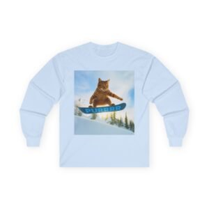 PURRRR Snowboarding Cat Long Sleeve – Weird Funny Animal Shirt