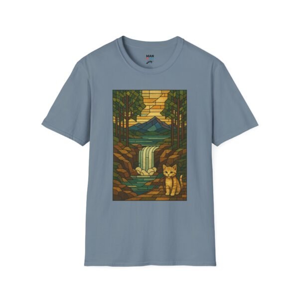 Stained Glass Cat in Nature Unisex T-Shirt