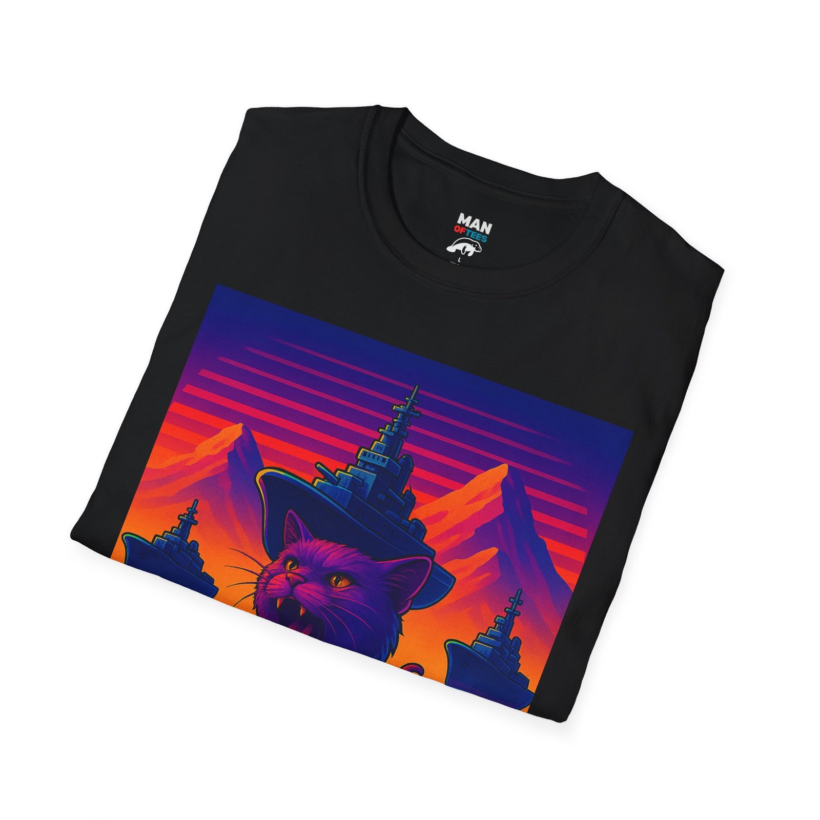 Vaporwave Kraken Cat T-Shirt – Strange Sea Monster - Image 8
