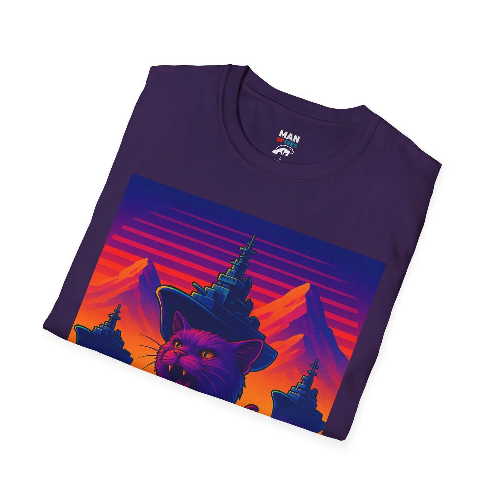 Vaporwave Kraken Cat T-Shirt – Strange Sea Monster - Image 24