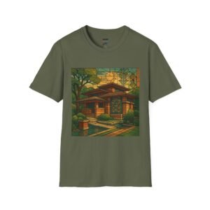 House Stained Glass Print Unisex SoftStyle T-Shirt