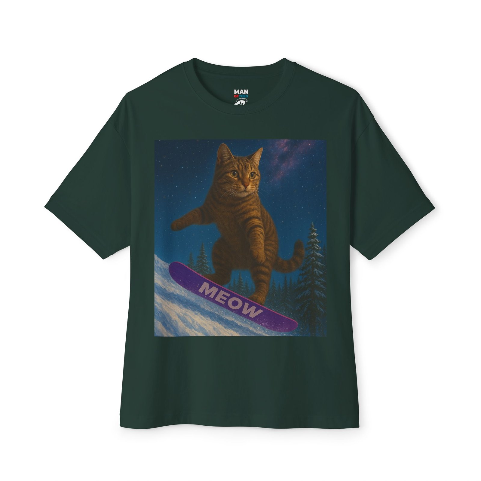 Cosmic Snowboarding Cat T-Shirt – Meow Board Graphic - Image 13